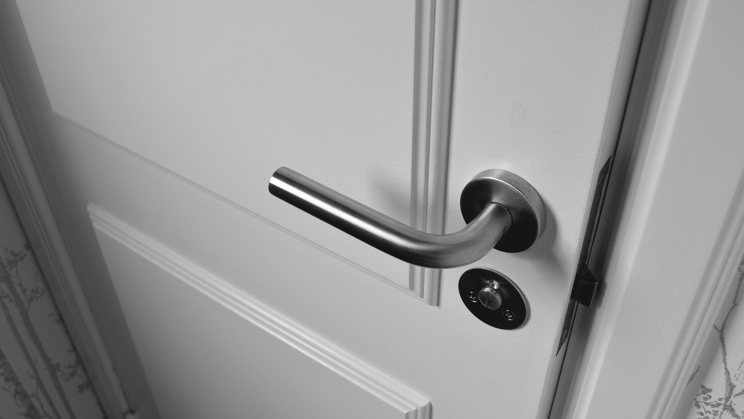 Semi Open White Wooden Door 965878