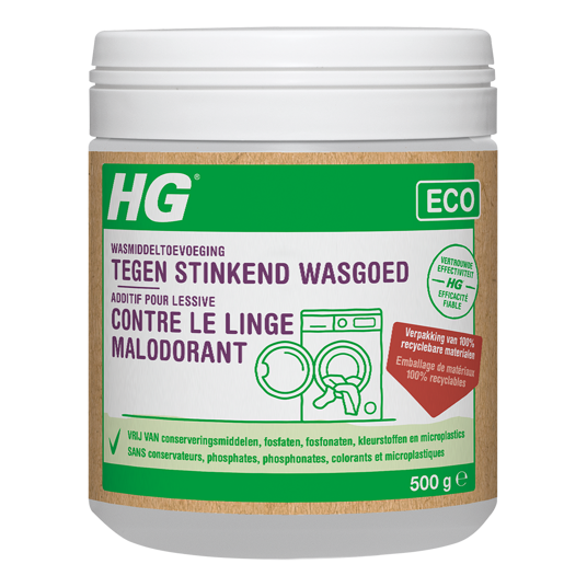 HG ECO wasmiddeltoevoeging tegen stinkend wasgoed