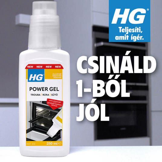 HG power gel - erős tisztítógél kefével sütőre