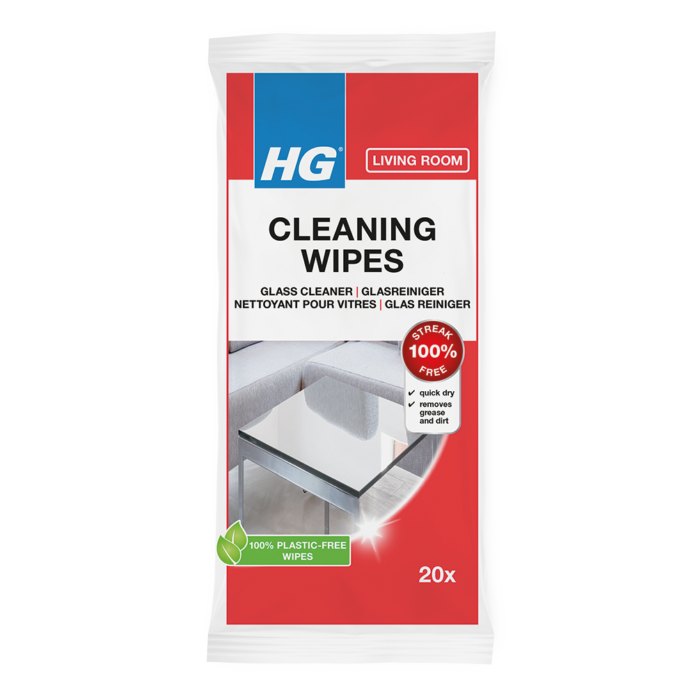 HG lingettes pour vitres  pour le nettoyage rapide du verre et