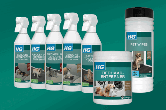 Die Haustierlinie von HG | Reinigungsmittel für Haustierbesitzer