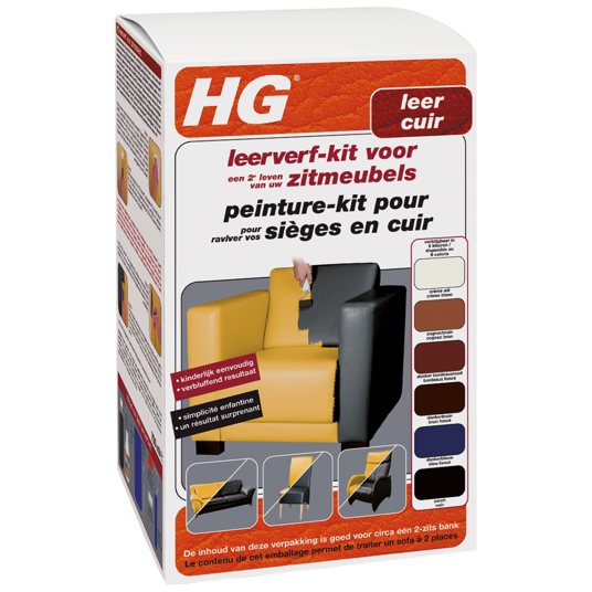 HG peinture-kit pour sièges en cuir brun foncé