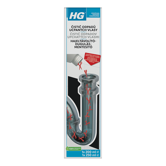 HG čistič odpadov upchatých vlasmi