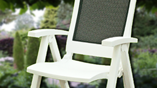 Plastic, synthetic wicker or polywood garden furniture