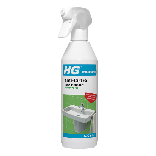 HG spray moussant anti-tartre avec puissante odeur verte