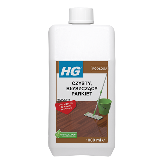HG czysty, błyszczący parkiet 